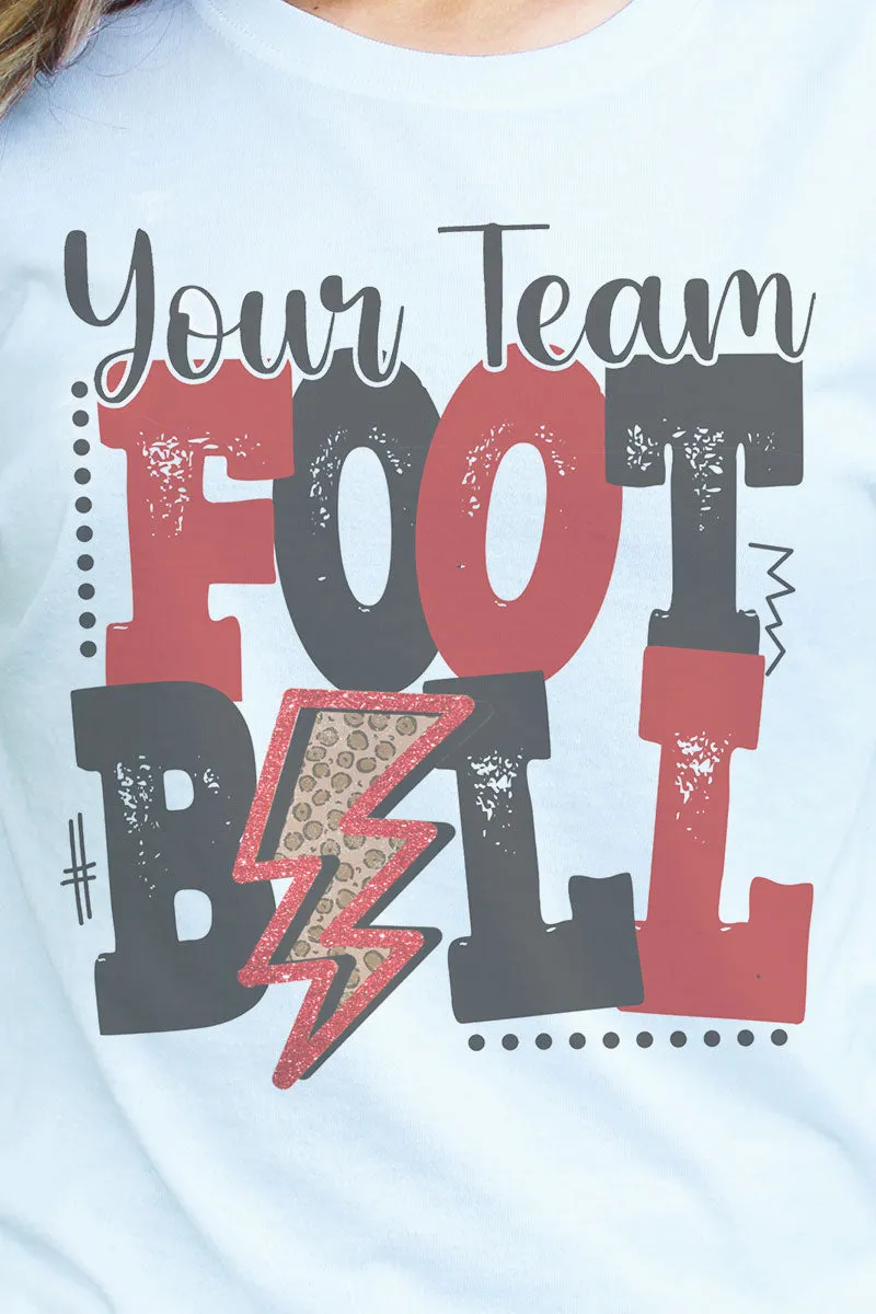 Team Name Football Red & Black Dri-Power 50/50 Tee