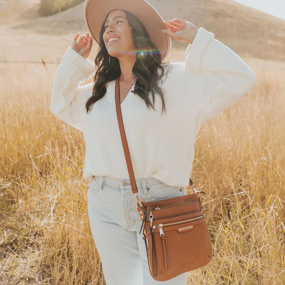 the EVERYDAY CROSSBODY cognac