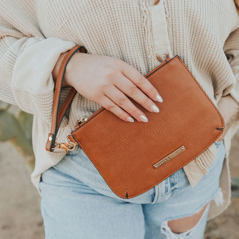 the EVERYDAY CROSSBODY cognac