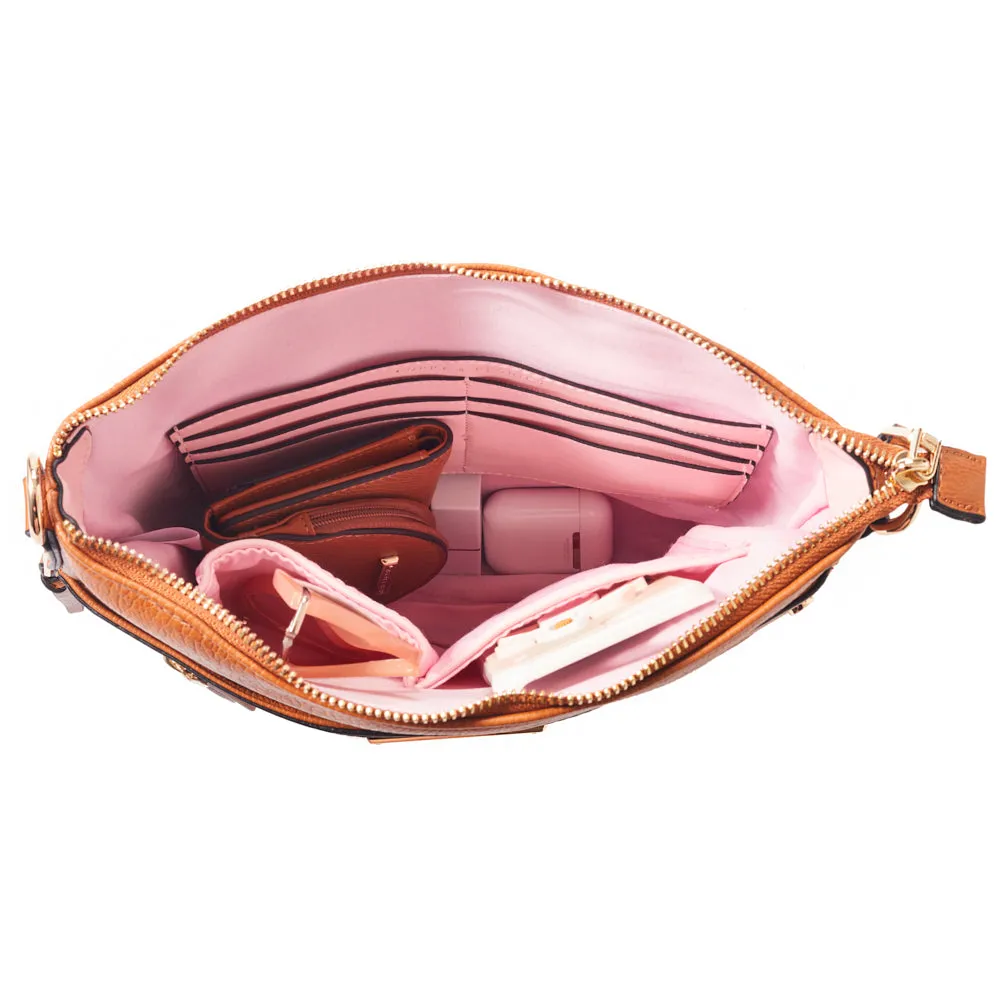 the EVERYDAY CROSSBODY cognac