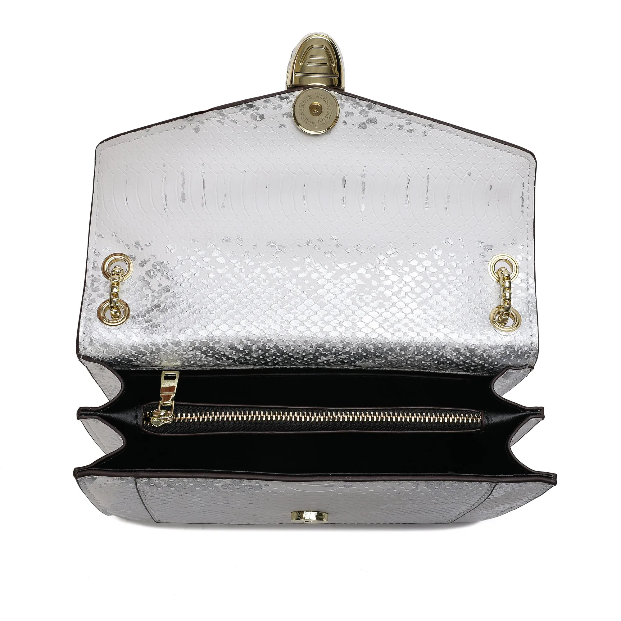 Tiffany & Fred Snake-pattern Printed Leather Shoulder Bag