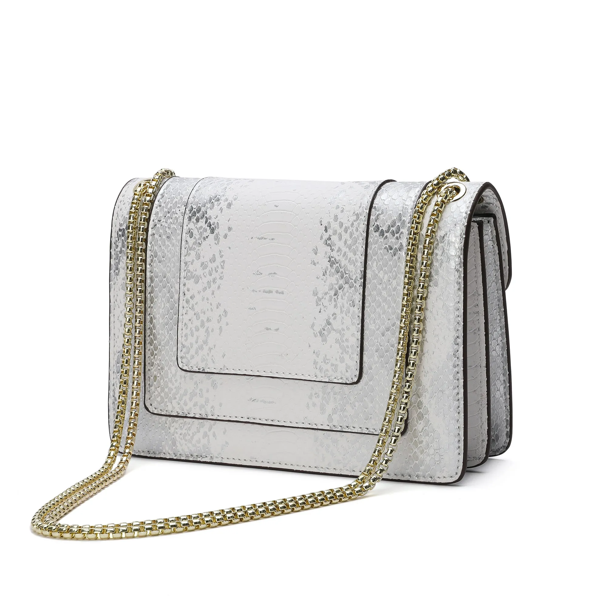 Tiffany & Fred Snake-pattern Printed Leather Shoulder Bag