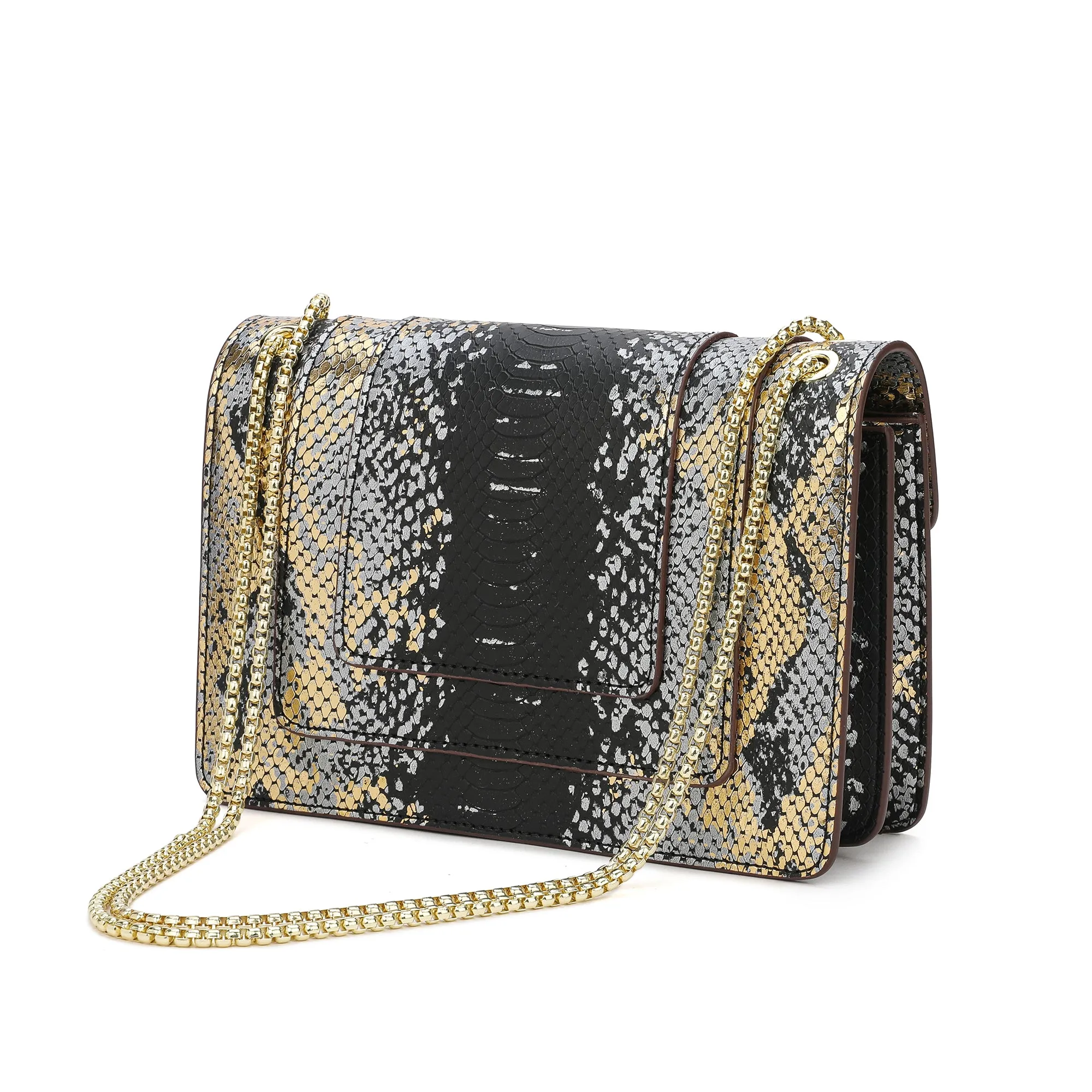 Tiffany & Fred Snake-pattern Printed Leather Shoulder Bag