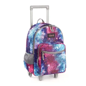 Tilami 18-inch Purple Starry Sky Rolling Backpack