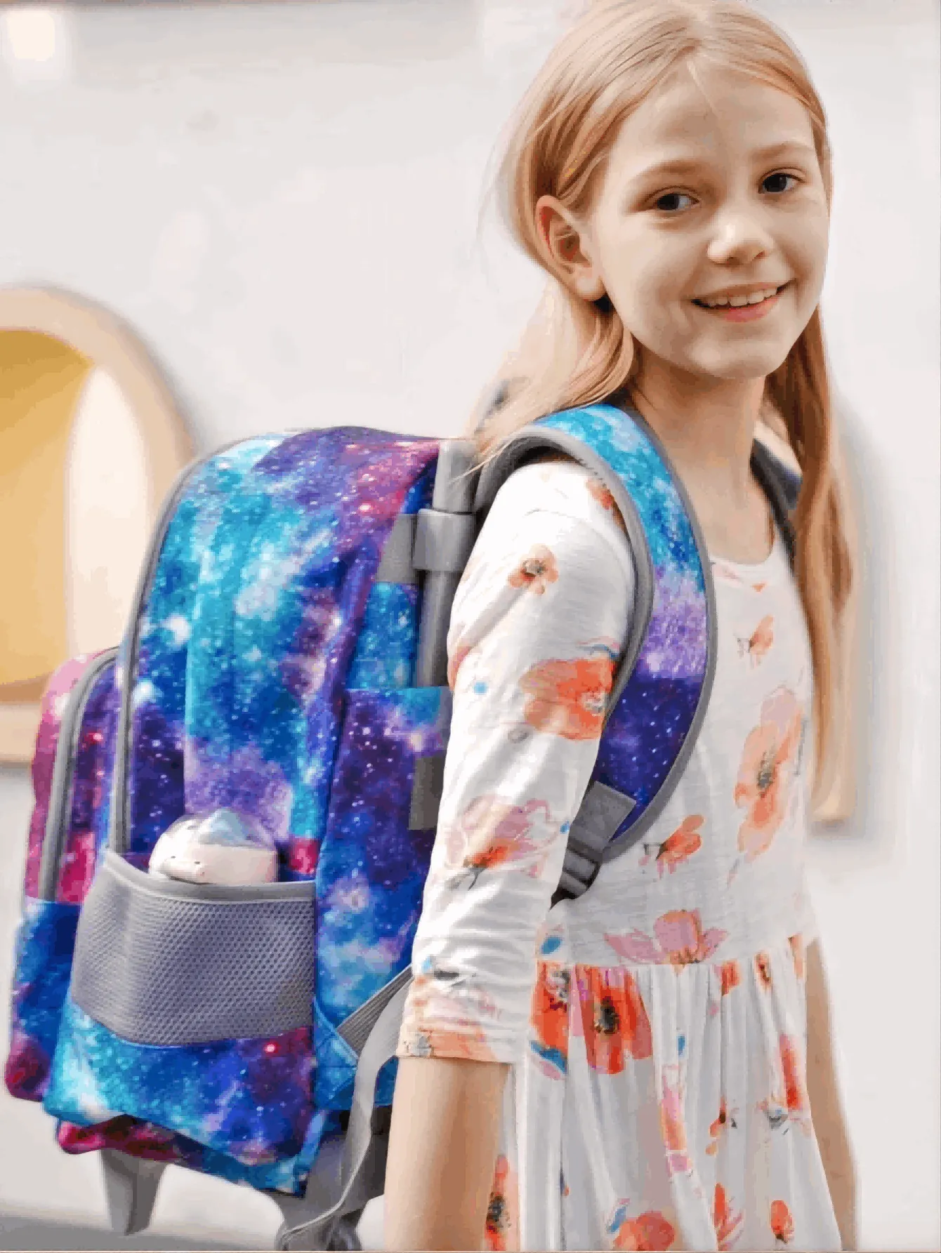 Tilami 18-inch Purple Starry Sky Rolling Backpack