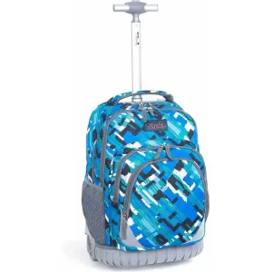 Tilami Blue Ocean Rolling Backpack 18 Inch Multifunction Wheeled Backpack