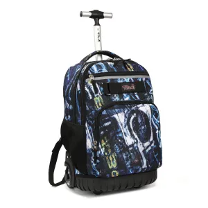 Tilami Navy Blue Space Exploration 18 inch Rolling Backpack