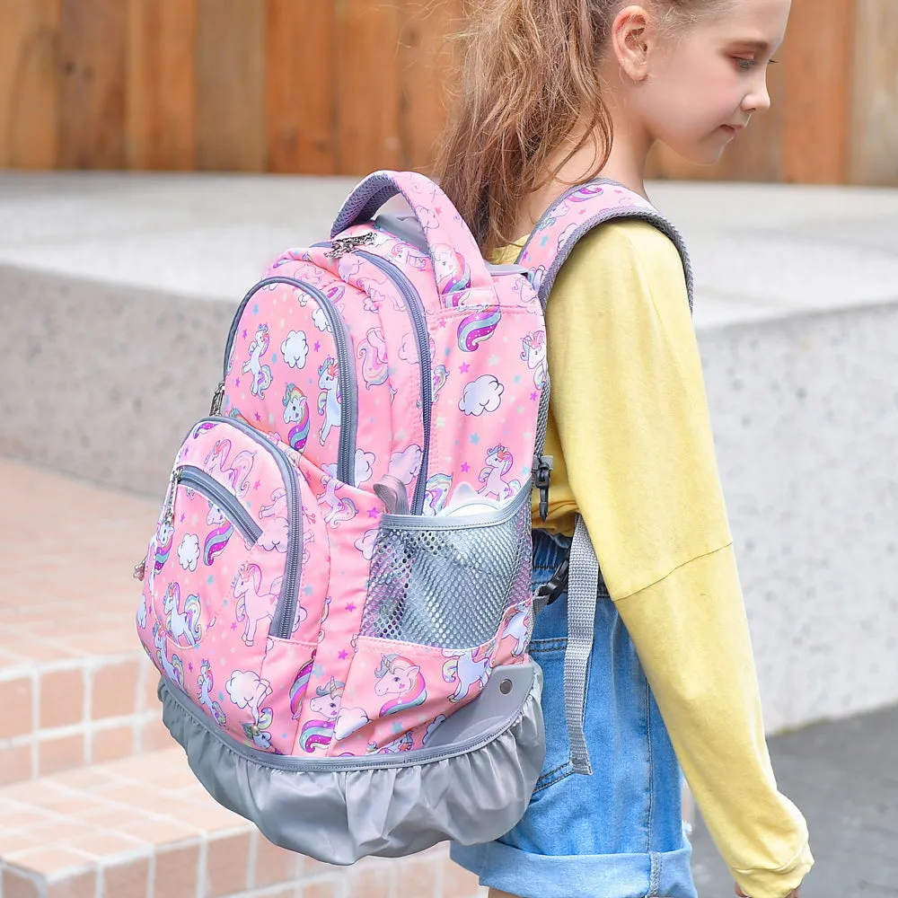 Tilami Pink Unicorn 16 Inch Rolling Backpack With Wheels