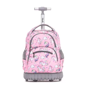 Tilami Pink Unicorn 16 Inch Rolling Backpack With Wheels