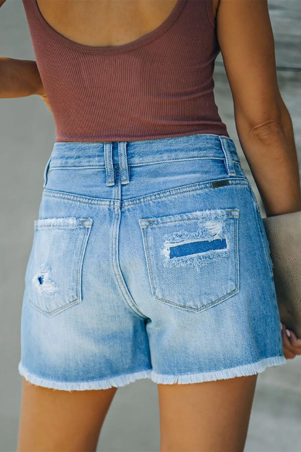 Tilda Ultra High Rise Distressed Denim Shorts