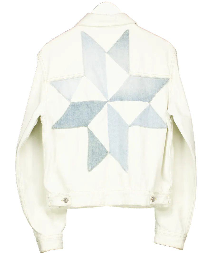 Étoile Isabel Marant Cream Lindya Patchwork Jeans Jacket UK M