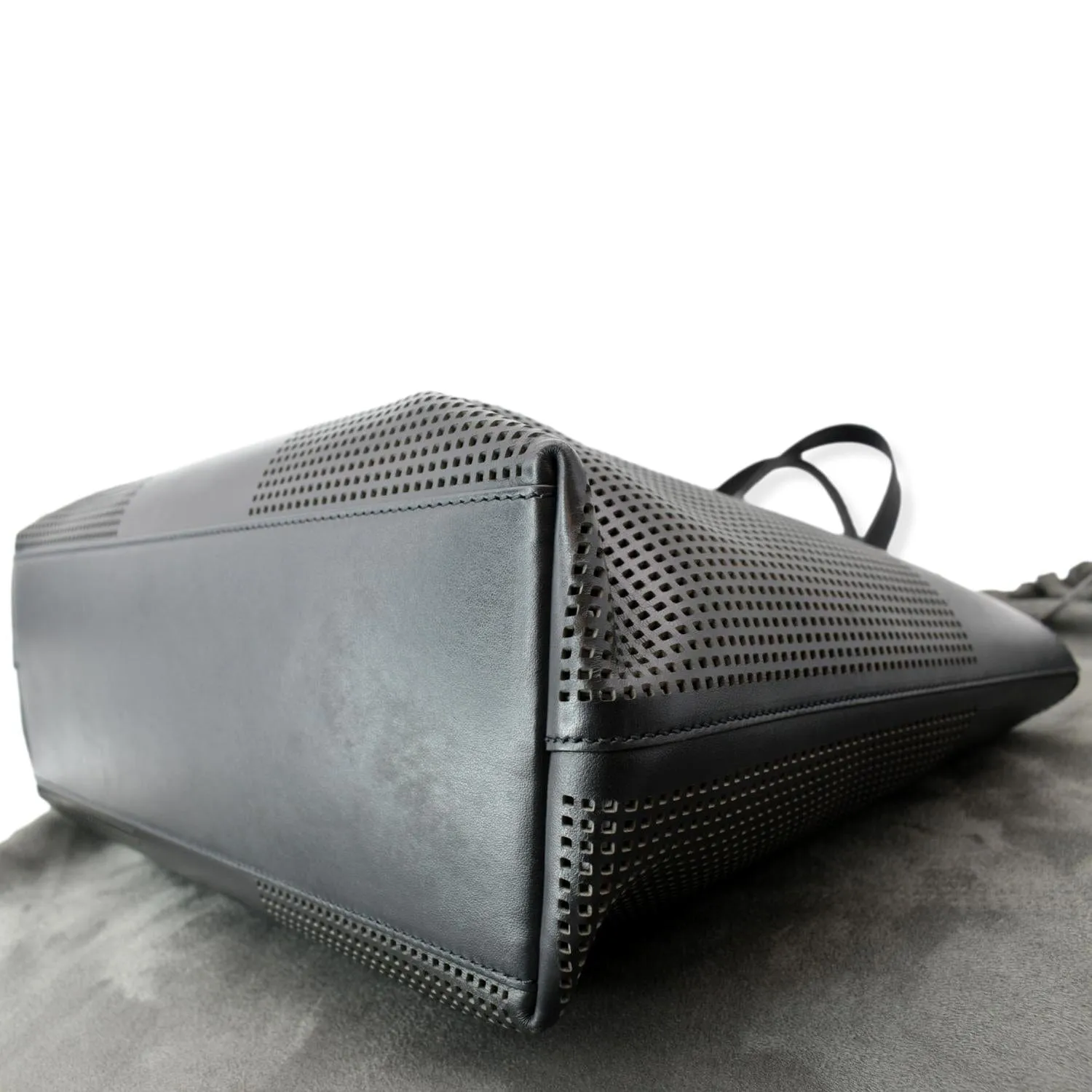 TOM FORD East/West Graphic T Perforated Leather Tote Bag Black