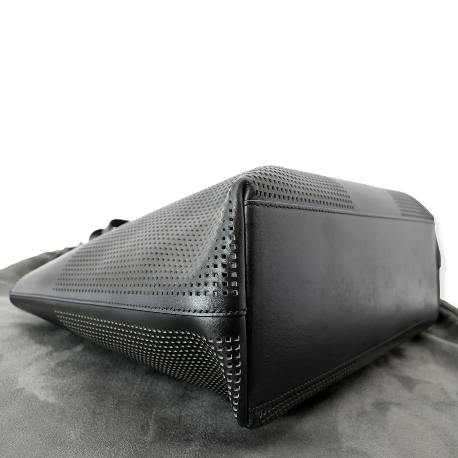 TOM FORD East/West Graphic T Perforated Leather Tote Bag Black
