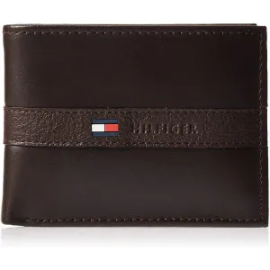 Tommy Hilfiger Men's Leather Wallet  Slim Bifold Brown