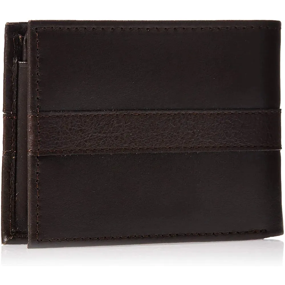 Tommy Hilfiger Men's Leather Wallet  Slim Bifold Brown