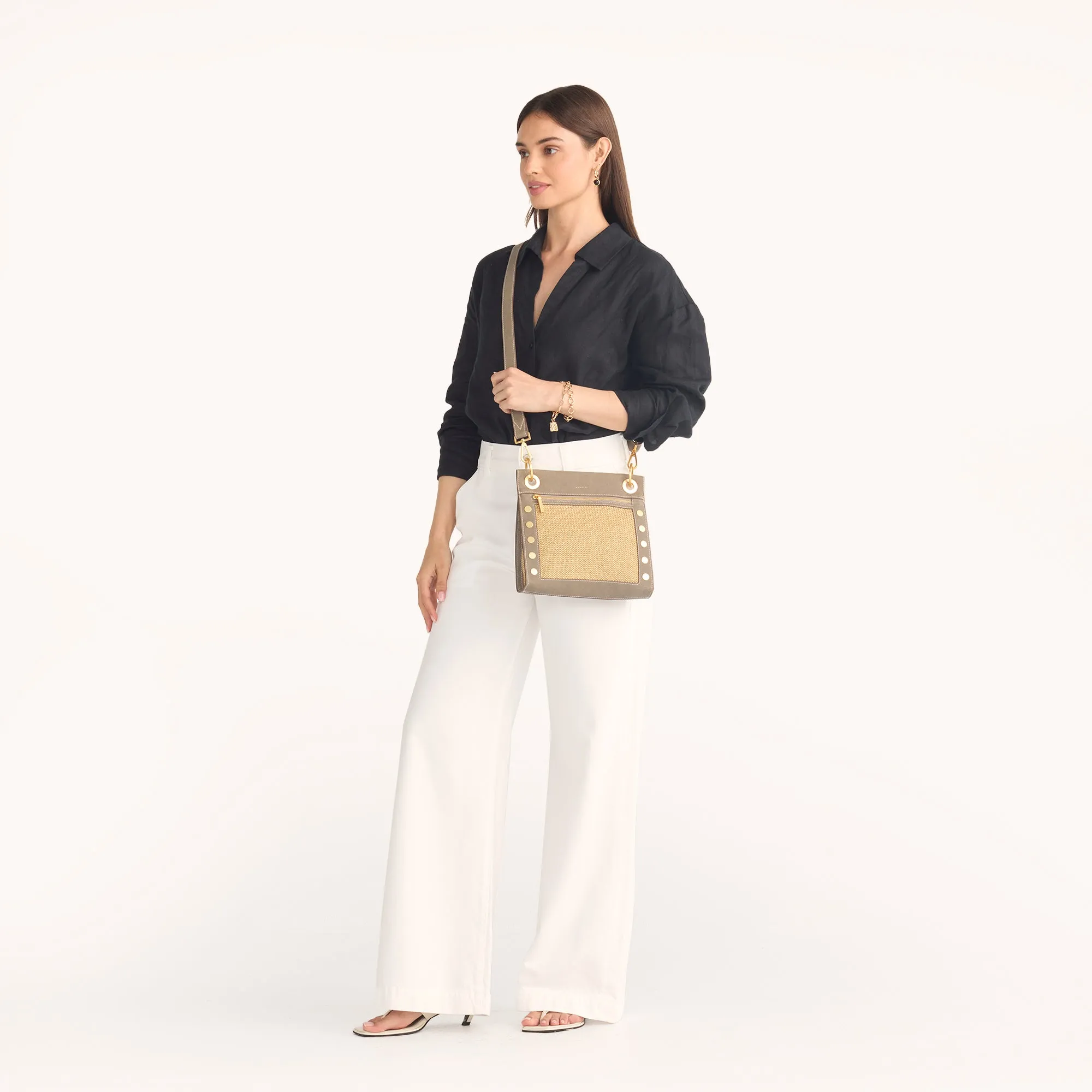 Tony | Pewter Raffia/Brushed Gold | Med