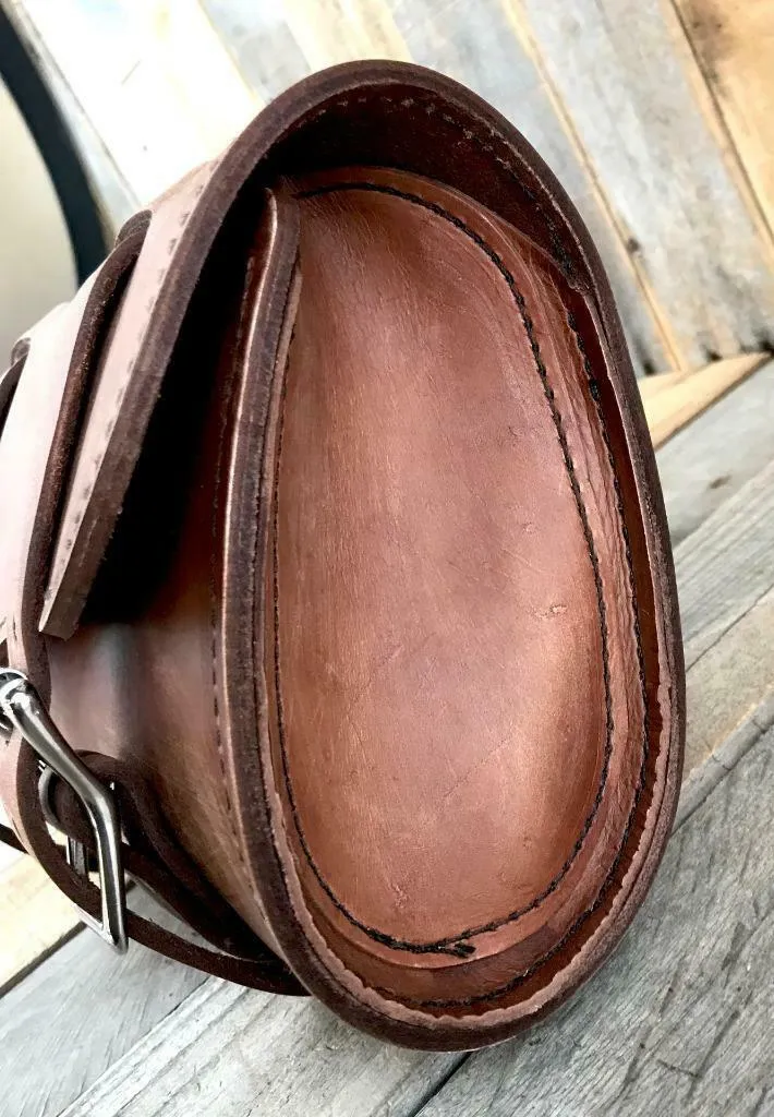 Tool Bag Saddle BrownDis Leather Chopper Bobber Harley Sportster Nightster Dyna