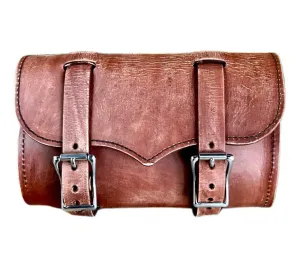 Tool Bag Saddle BrownDis Leather Chopper Bobber Harley Sportster Nightster Dyna