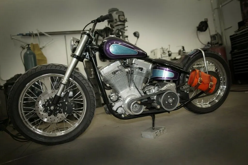 Tool Bag Saddle BrownDis Leather Chopper Bobber Harley Sportster Nightster Dyna