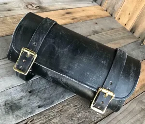 Tool Roll Bag Saddle Harley Chopper Bobber Motorcycle Sportster Blk D Leather BD