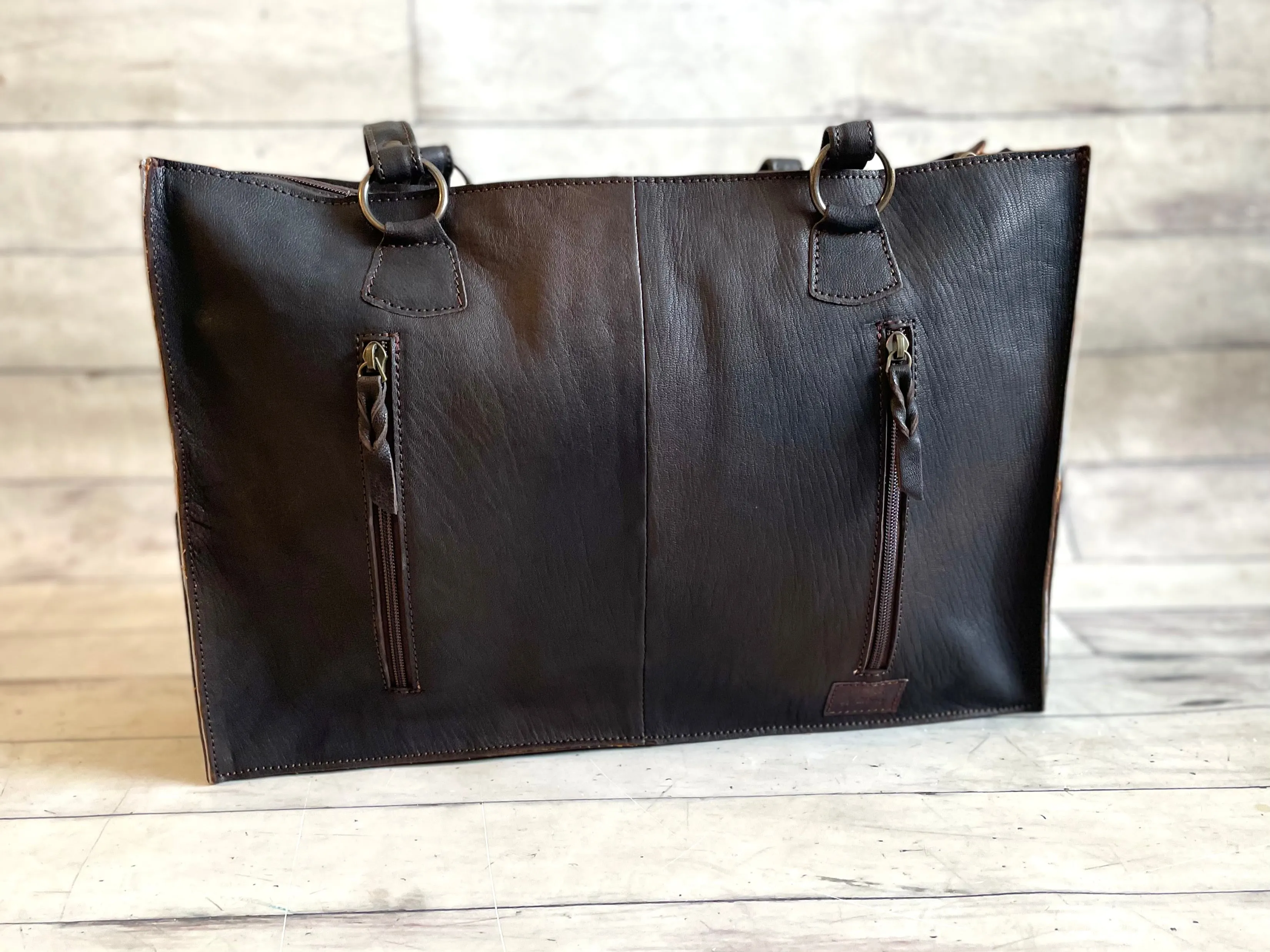 Tooled Hide Swatch Large Bag