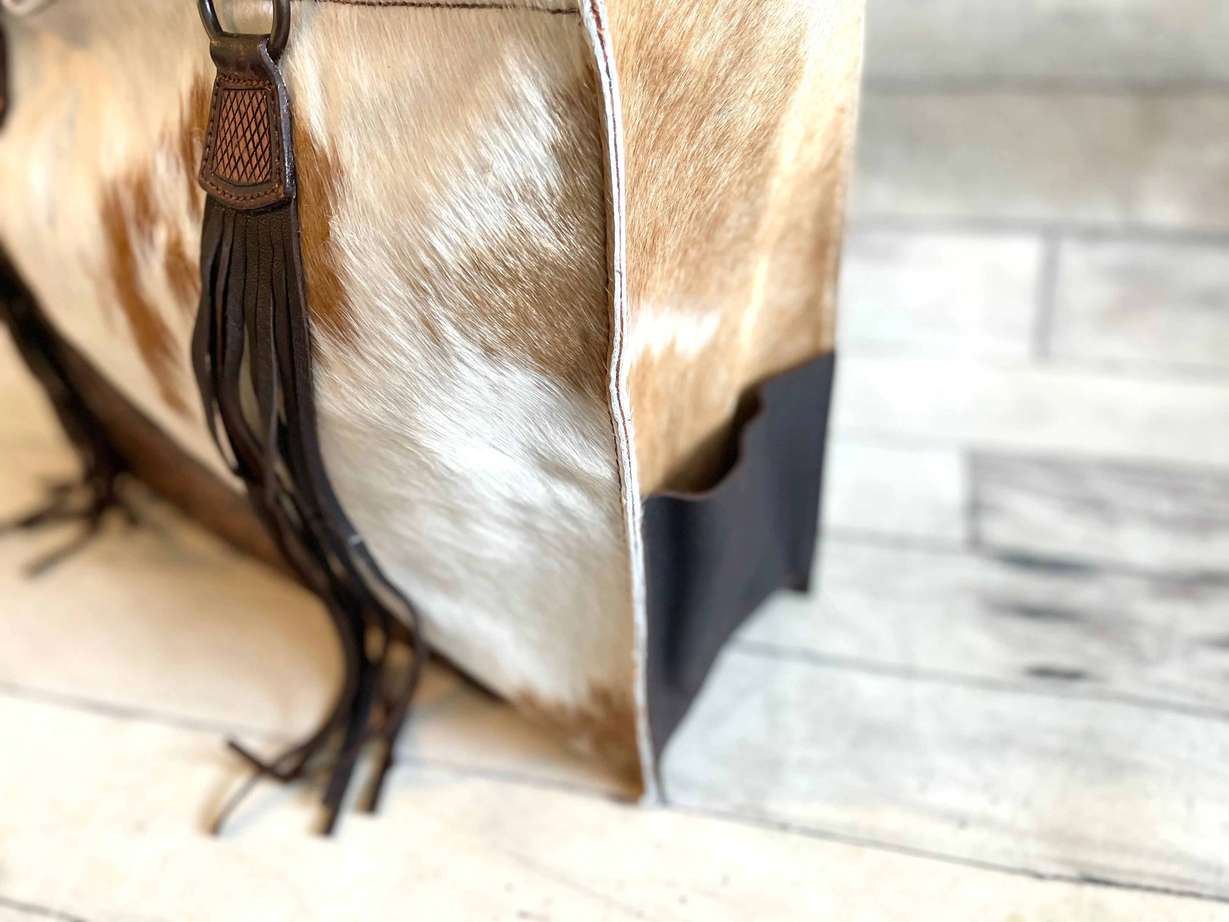 Tooled Hide Swatch Large Bag
