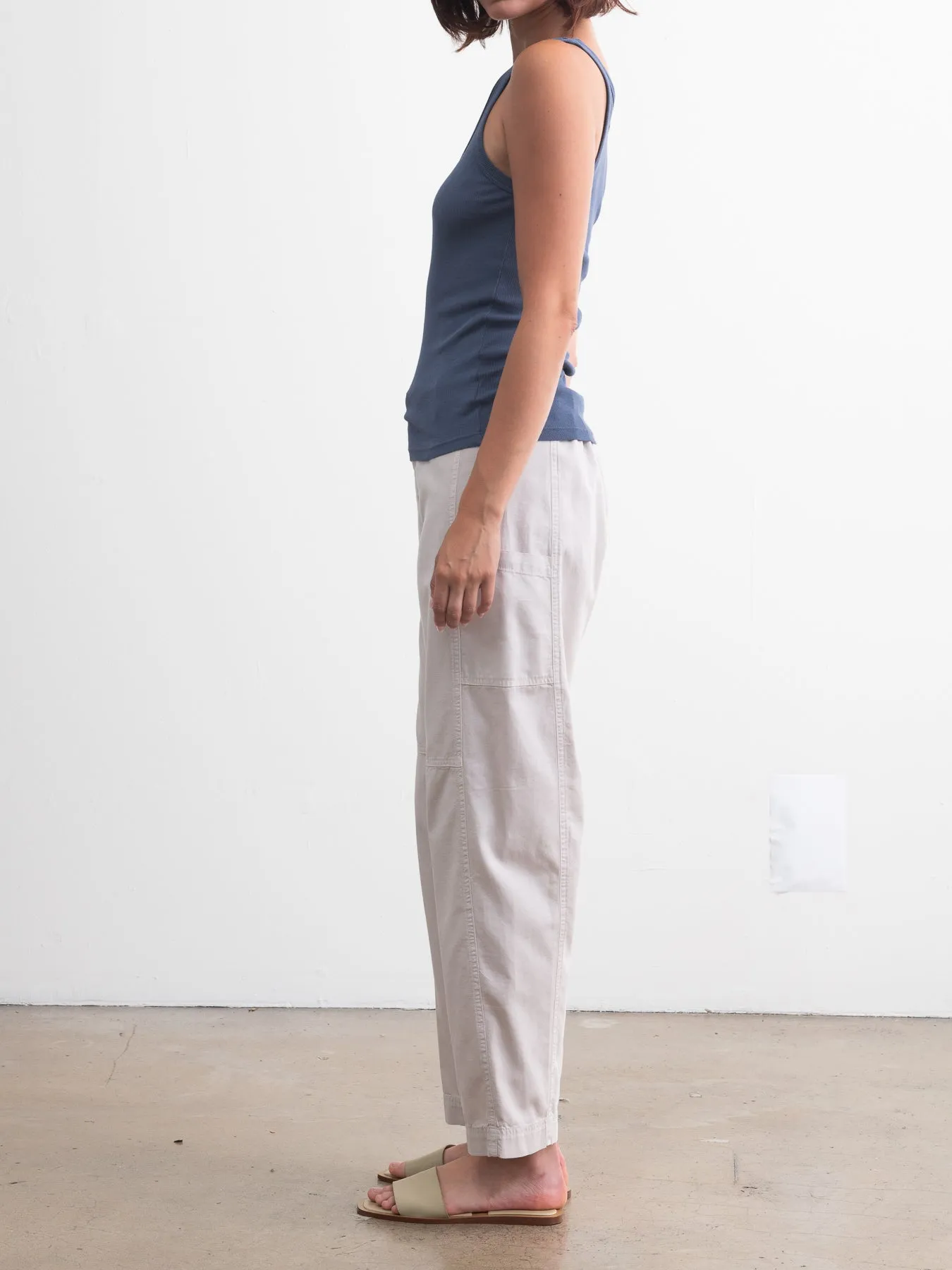 Torrance Pant in Washed Canvas - Cement