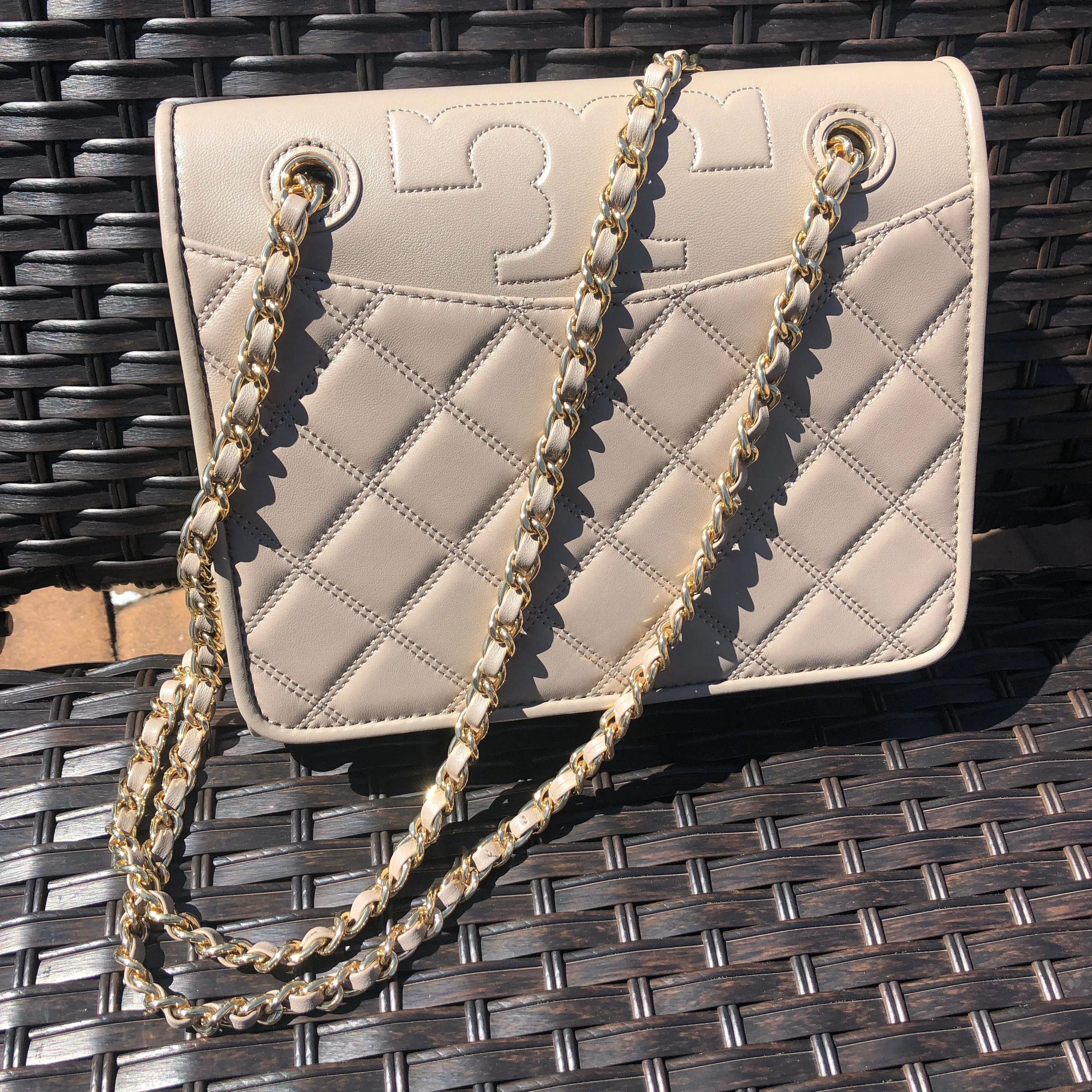 Tory Burch Savannah Shoulder Bag in French Gray