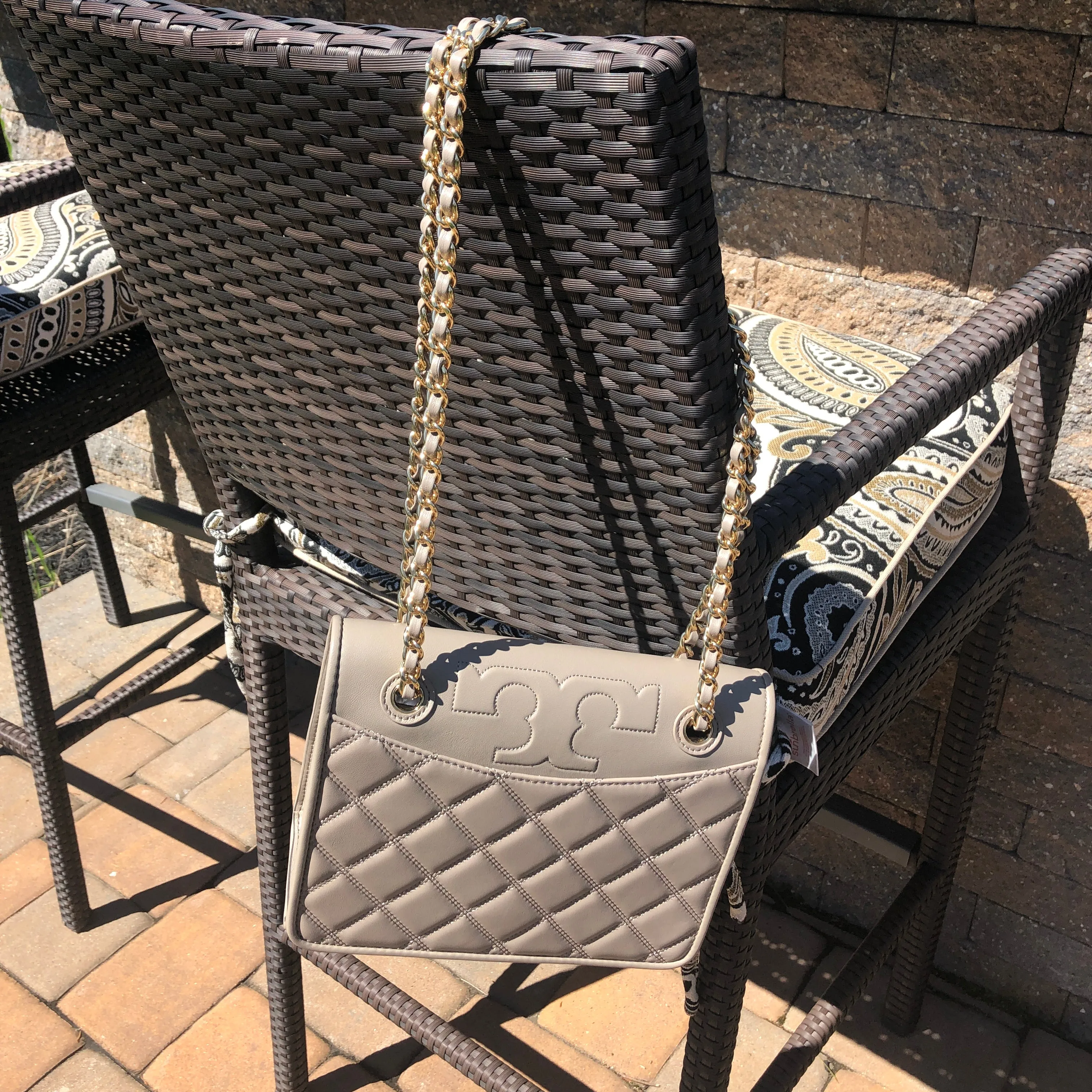 Tory Burch Savannah Shoulder Bag in French Gray