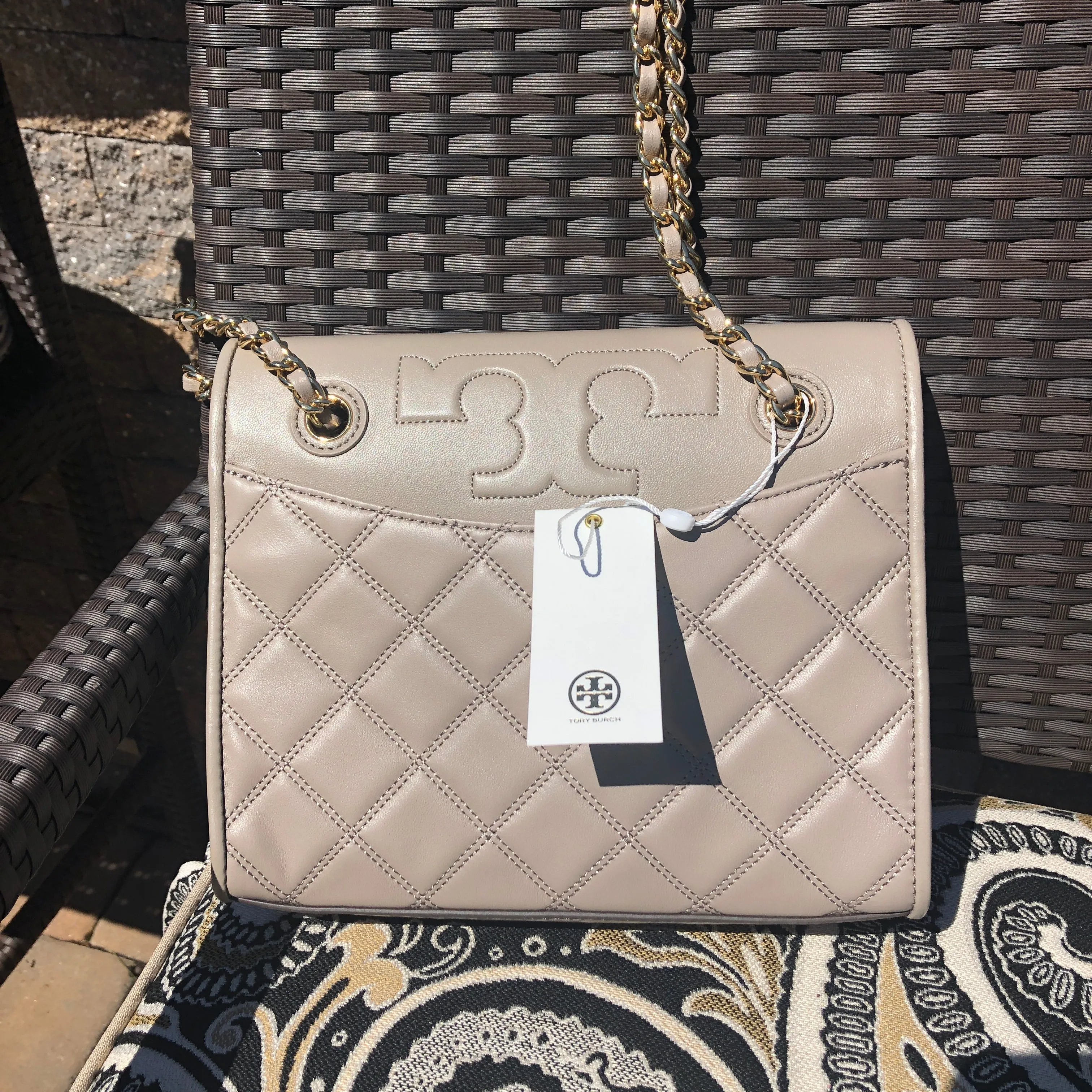 Tory Burch Savannah Shoulder Bag in French Gray