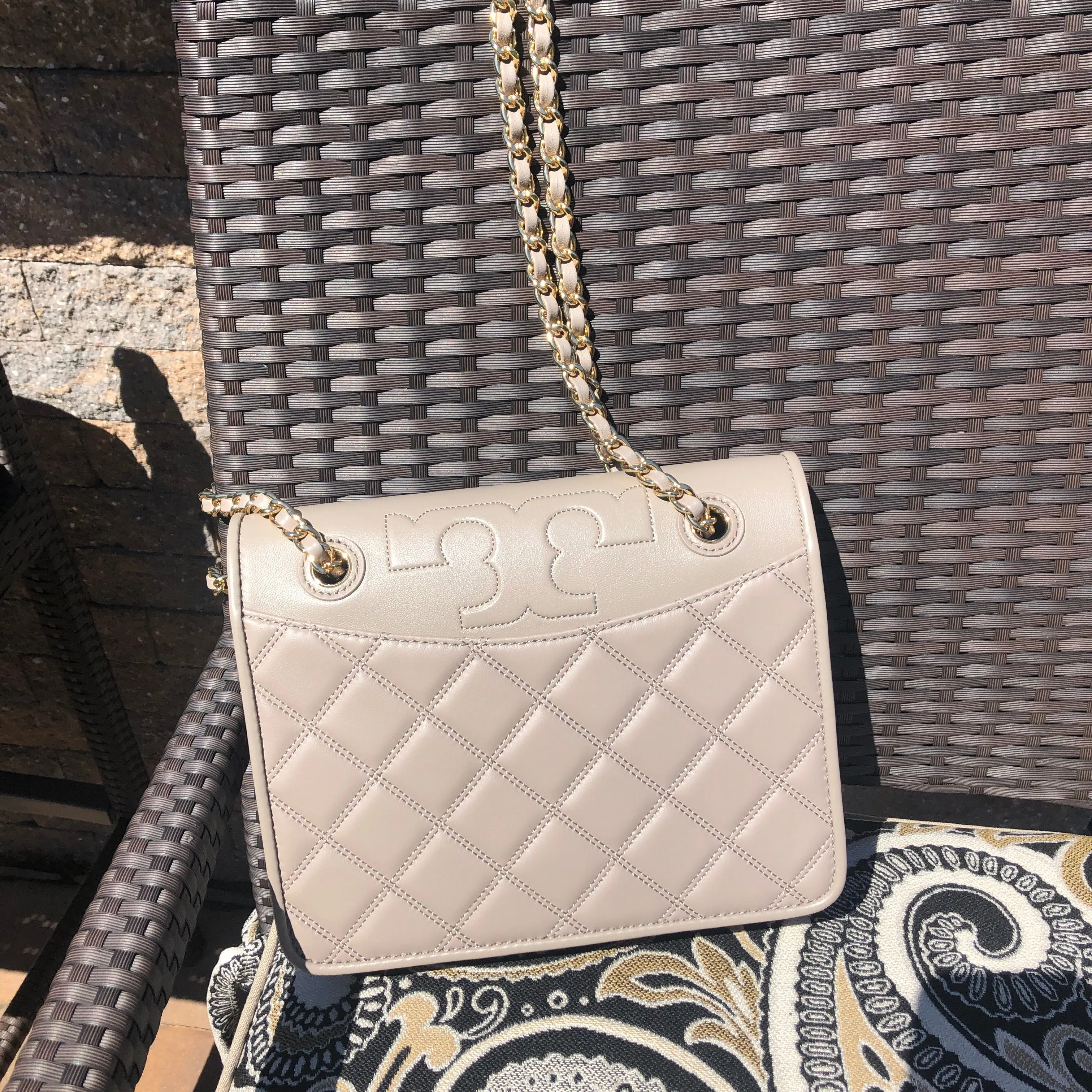 Tory Burch Savannah Shoulder Bag in French Gray