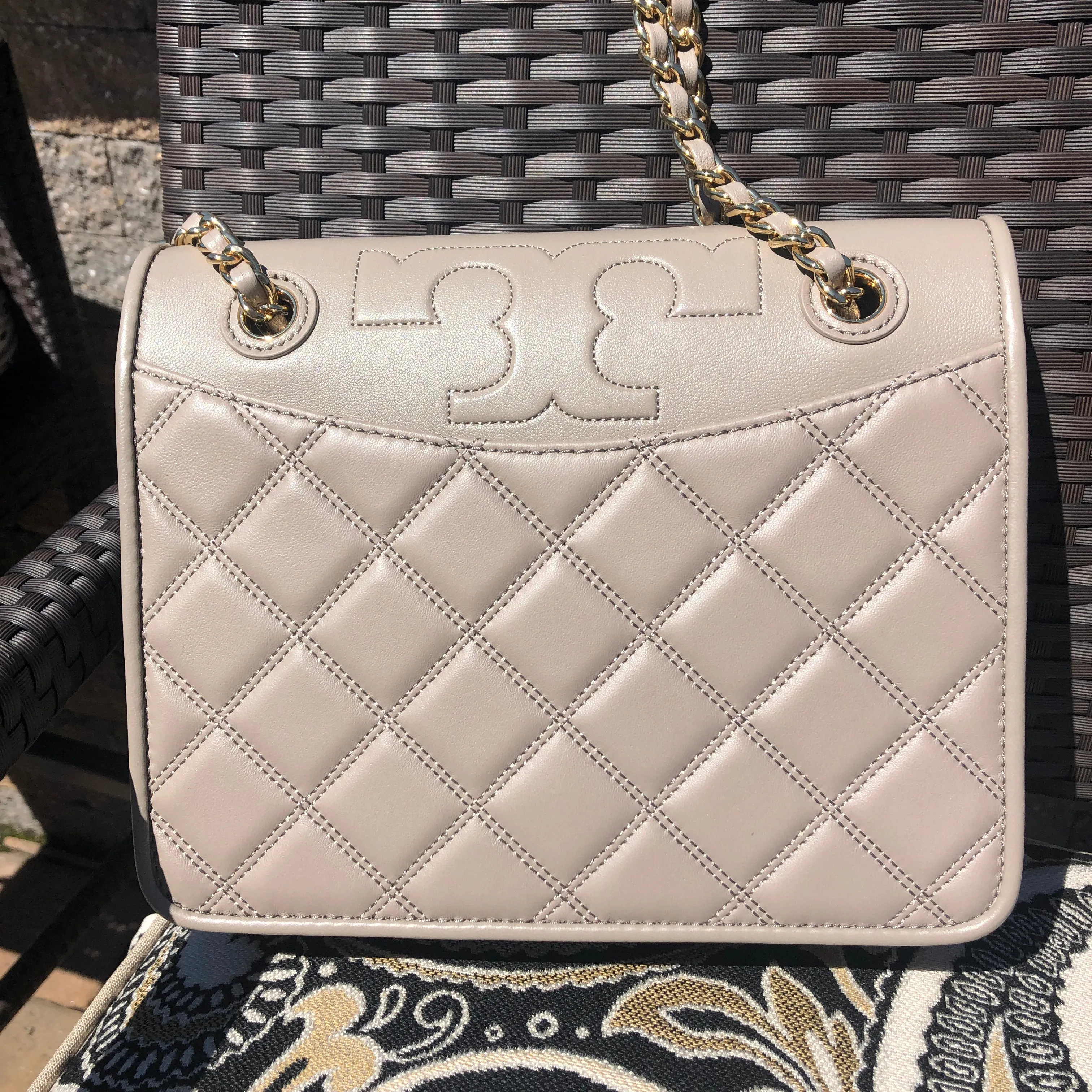 Tory Burch Savannah Shoulder Bag in French Gray