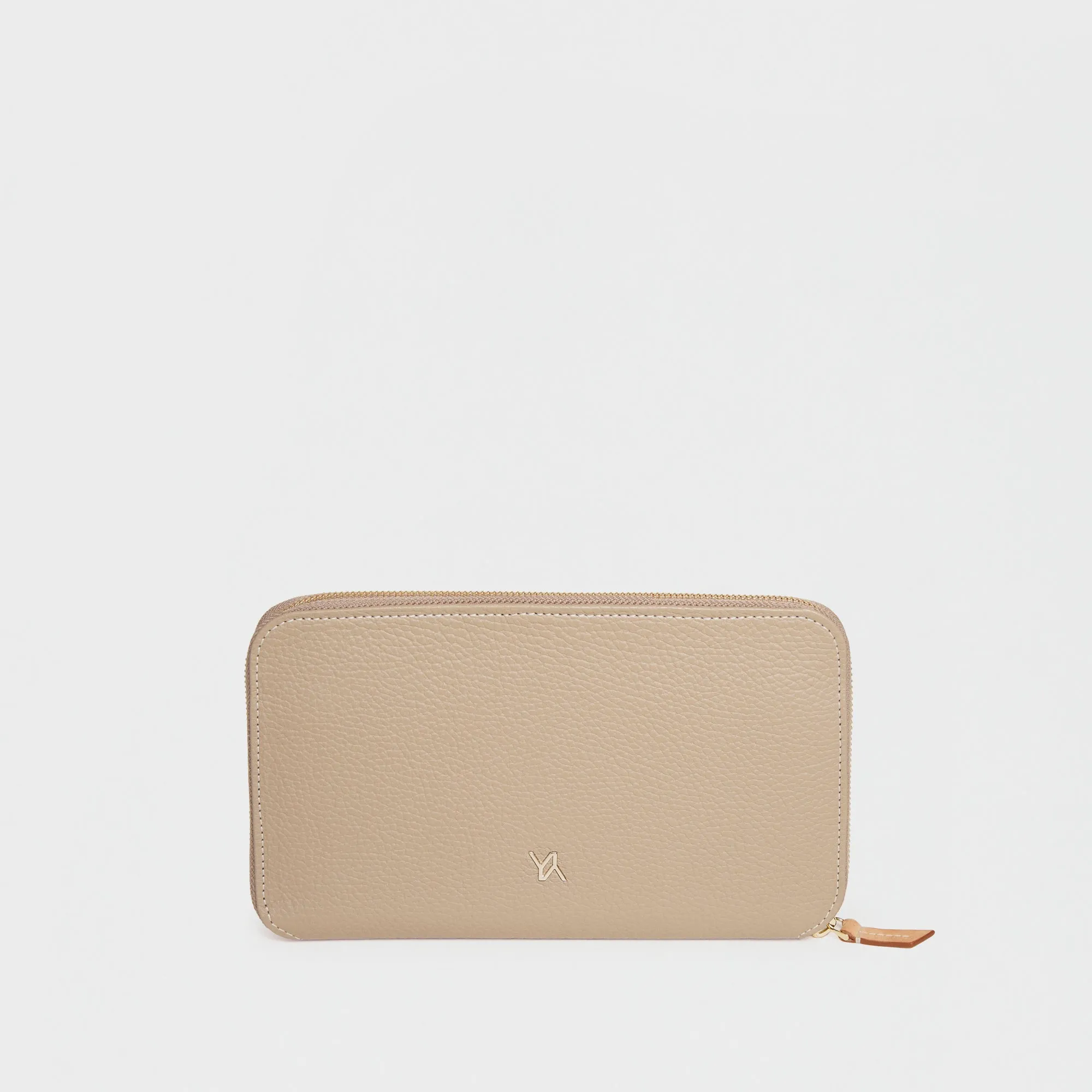 Travel document wallet taupe