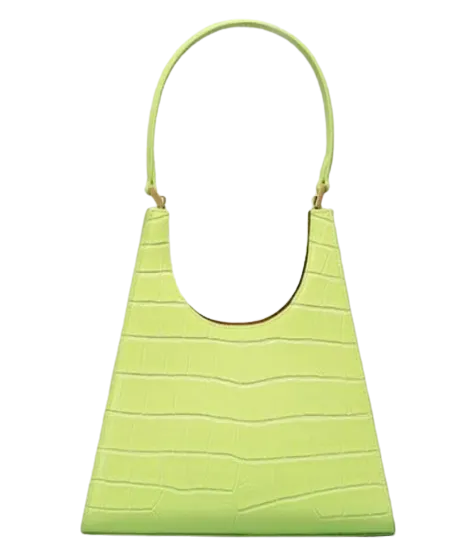 Triangle Crocodile Leather Shoulder Bag