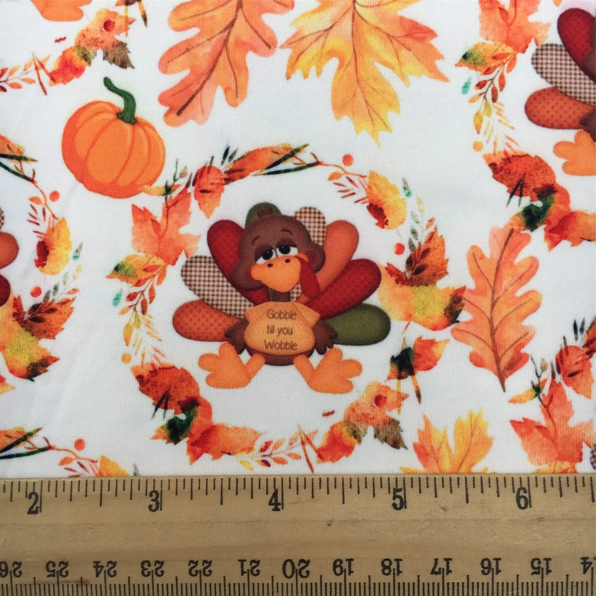 turkey chicken fall autumn leaf leaves tree printed fabric