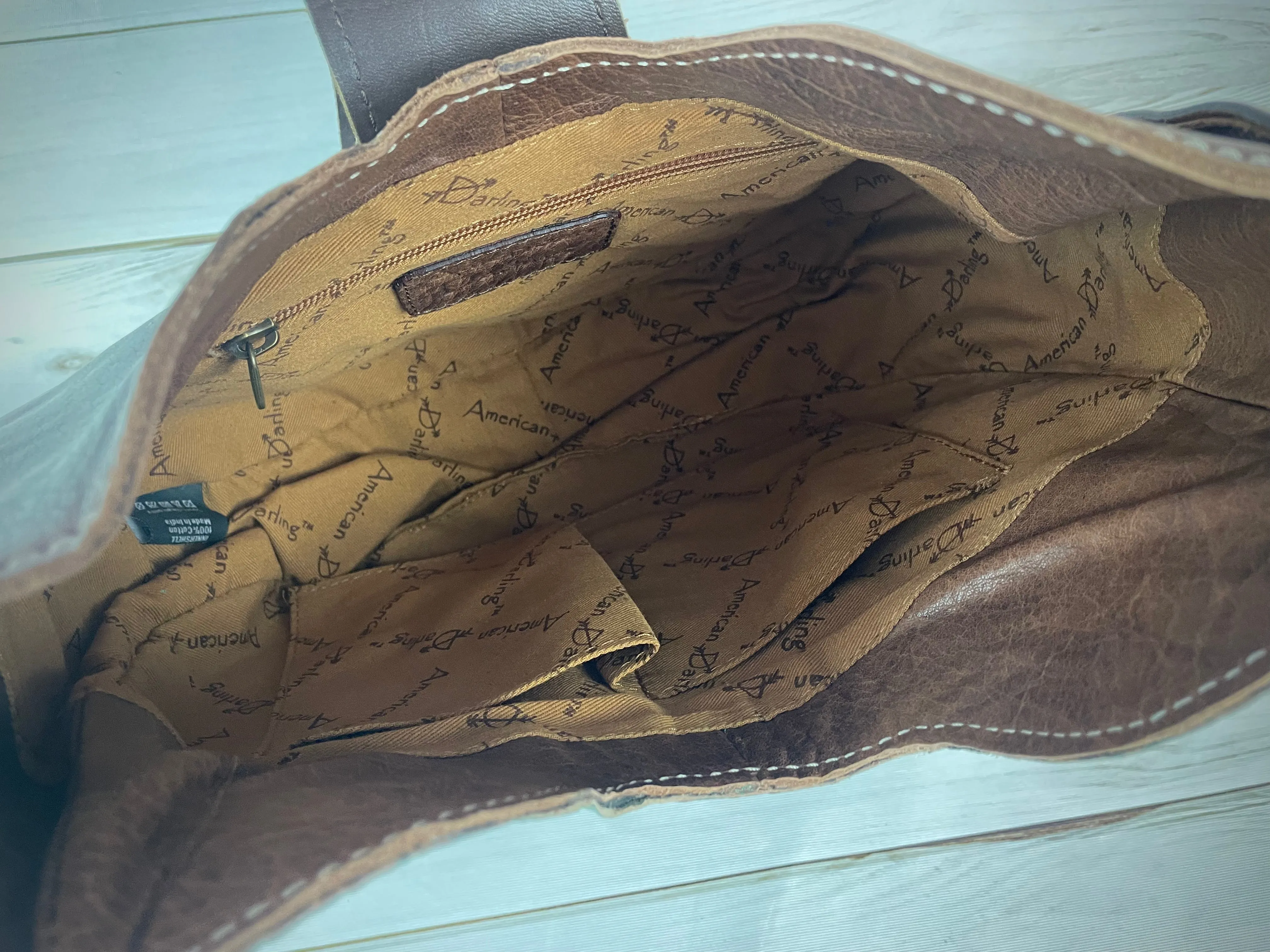 Turquoise Alligator Pattern Leather Tooled Hobo