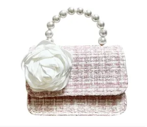 Tweed Peony City Bag - Pink