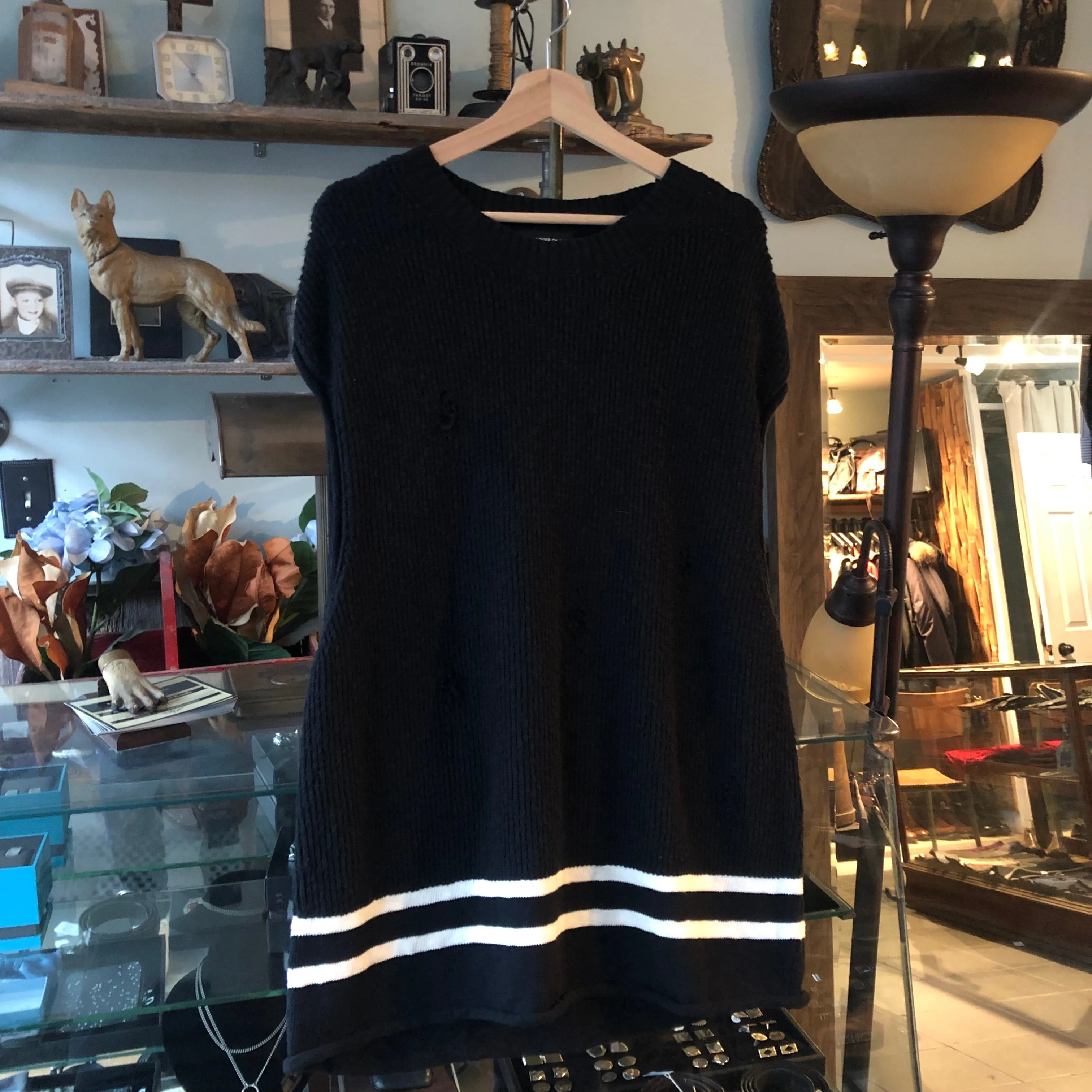 Undercover Spring 2018 Black Oversized Distressed Sweater Vest - L