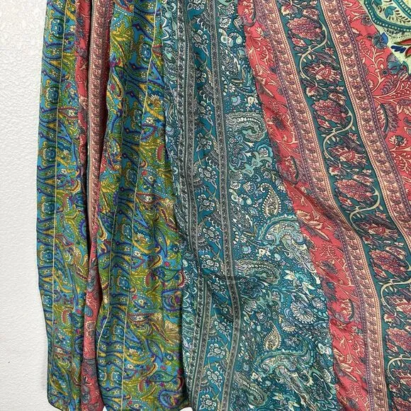 Unique Clothing Skirt Women Small Bohemian Patchwork Silk Crepe Maxi Nepal Boho