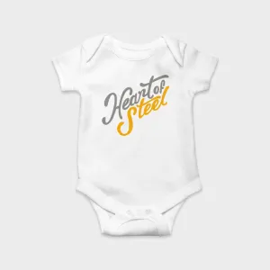 Unisex Heart Of Steel Baby Onesie
