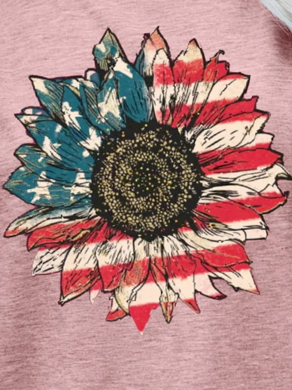 US Flag Flower Graphic Tee (5 Colors)