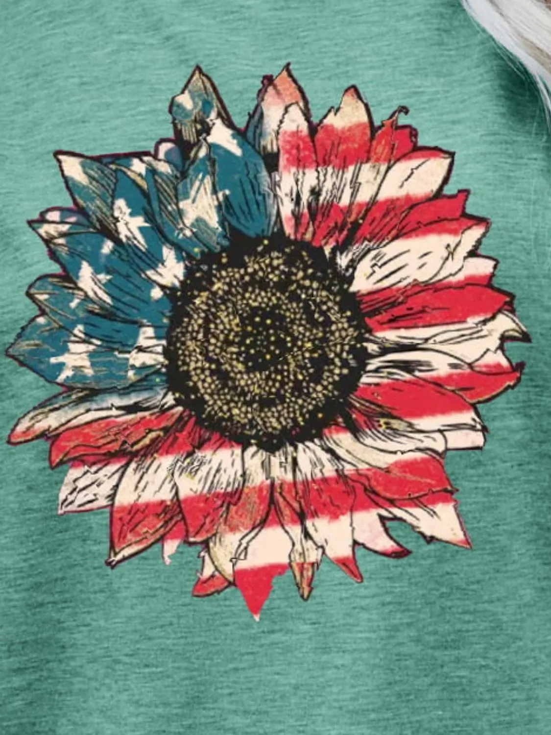 US Flag Flower Graphic Tee (5 Colors)