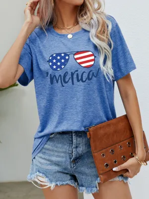 US Flag Glasses Graphic Tee (5 Colors)