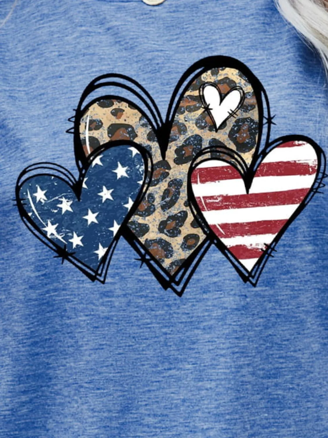 US Flag Leopard Heart Graphic Tee (5 Colors)