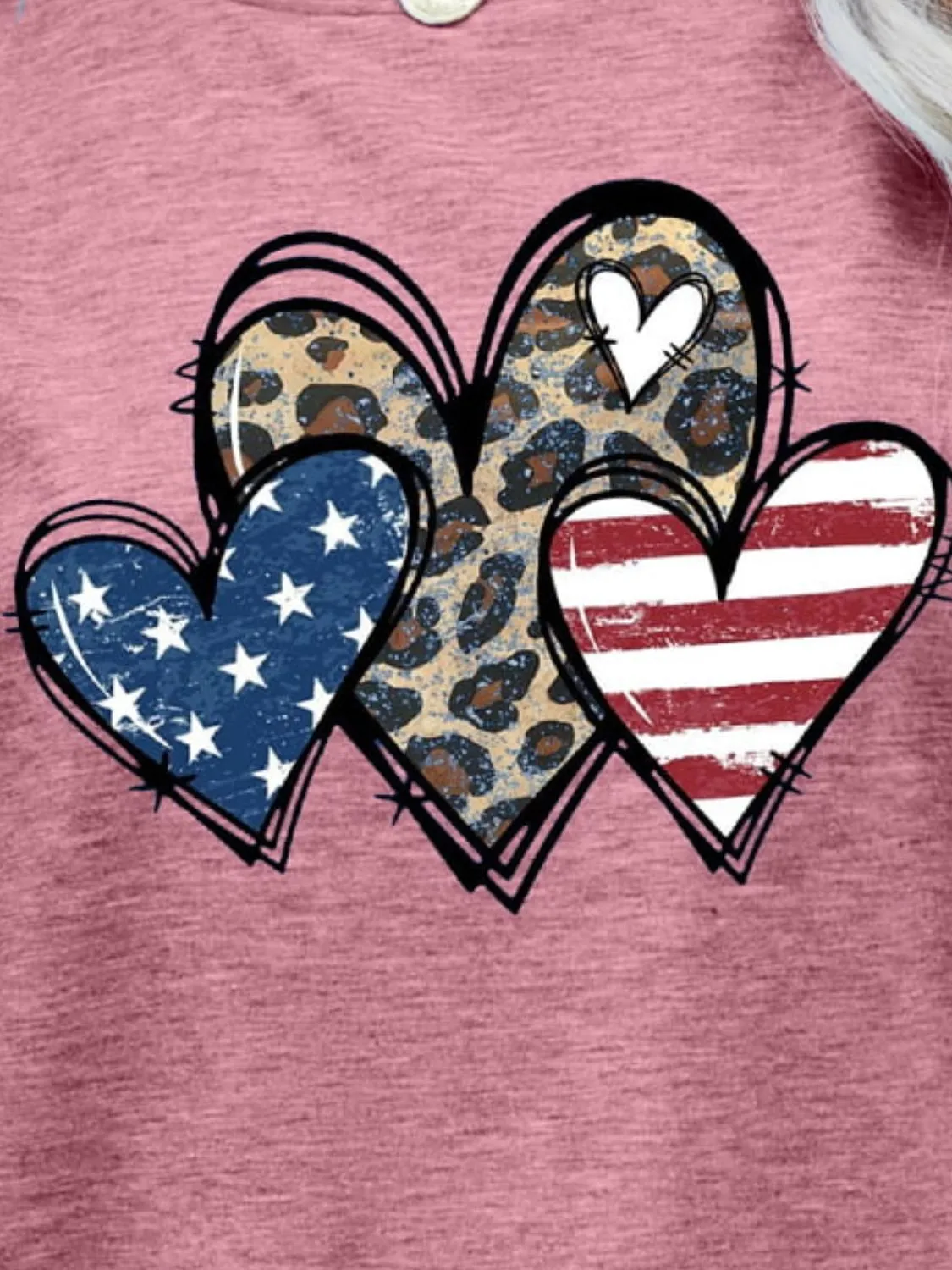 US Flag Leopard Heart Graphic Tee (5 Colors)