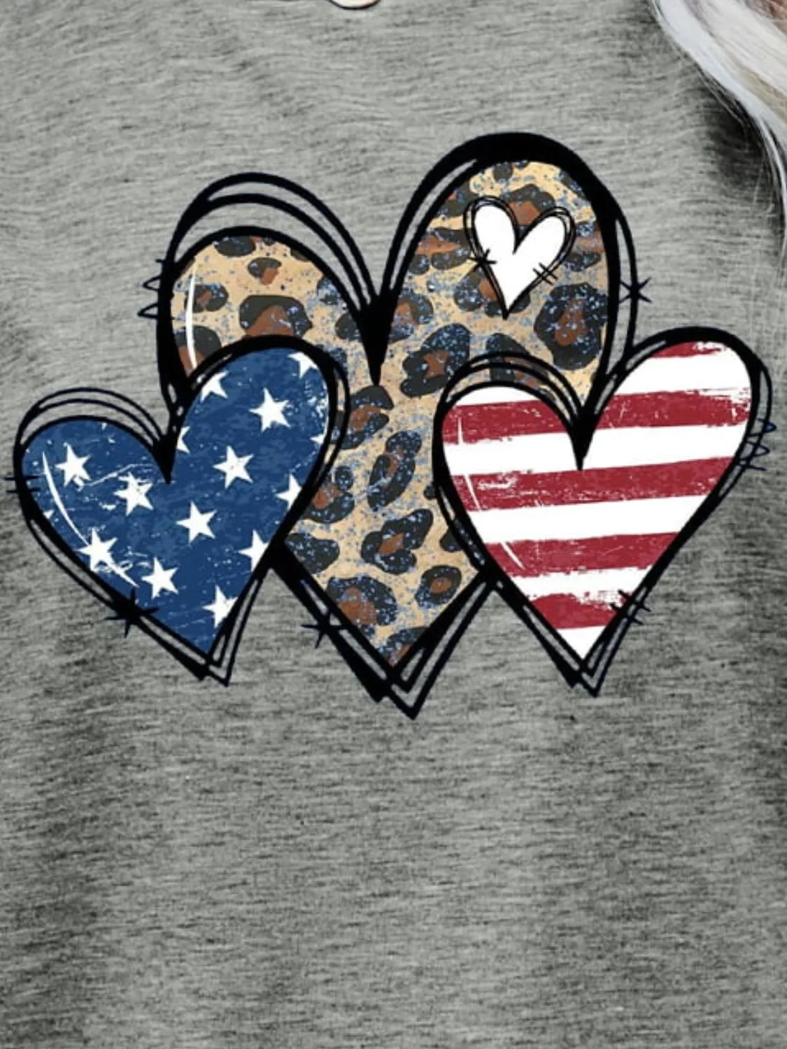 US Flag Leopard Heart Graphic Tee (5 Colors)