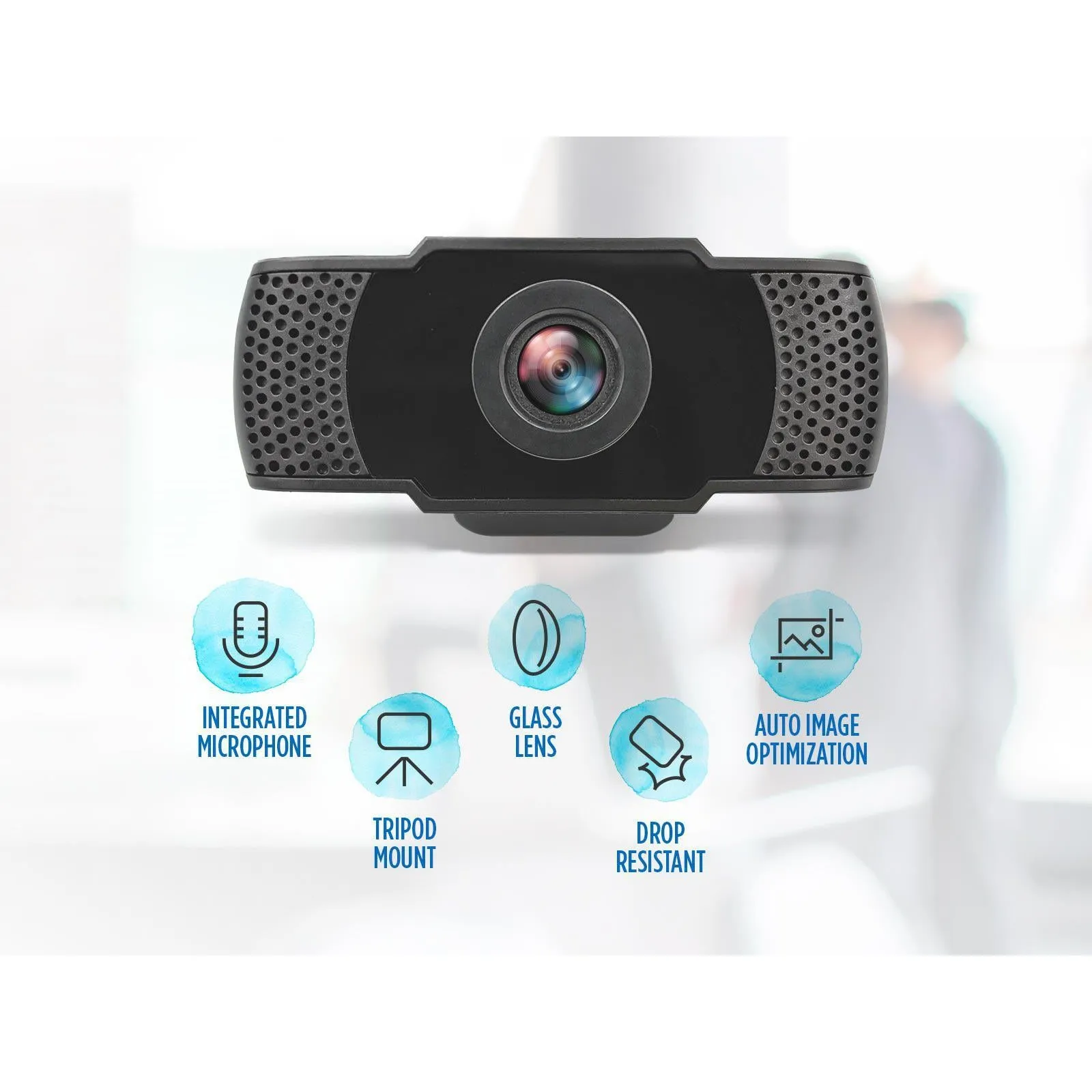 USB Webcamera C31 with Full HD 1080P and 720P Video Recording, Stereo Audio and Auto-Focus