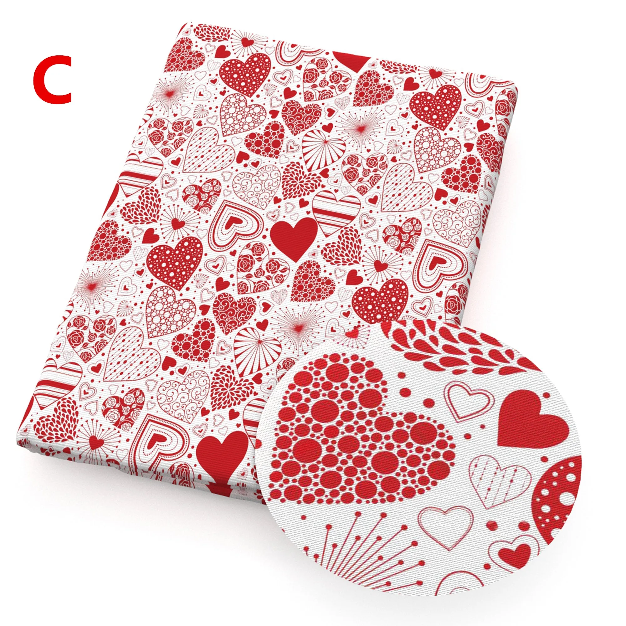 valentine's day printed fabric