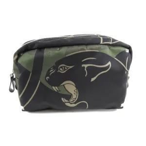 Valentino Olive Camouflage Rockstud Panther Toiletry Bag