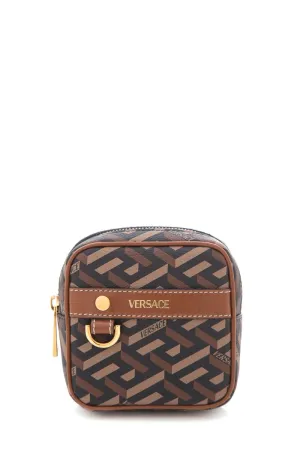 Versace Brown La Greca Monogram Wallet